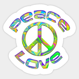 Retro Tie Dye Peace Love Peace Symbol Sticker Sticker